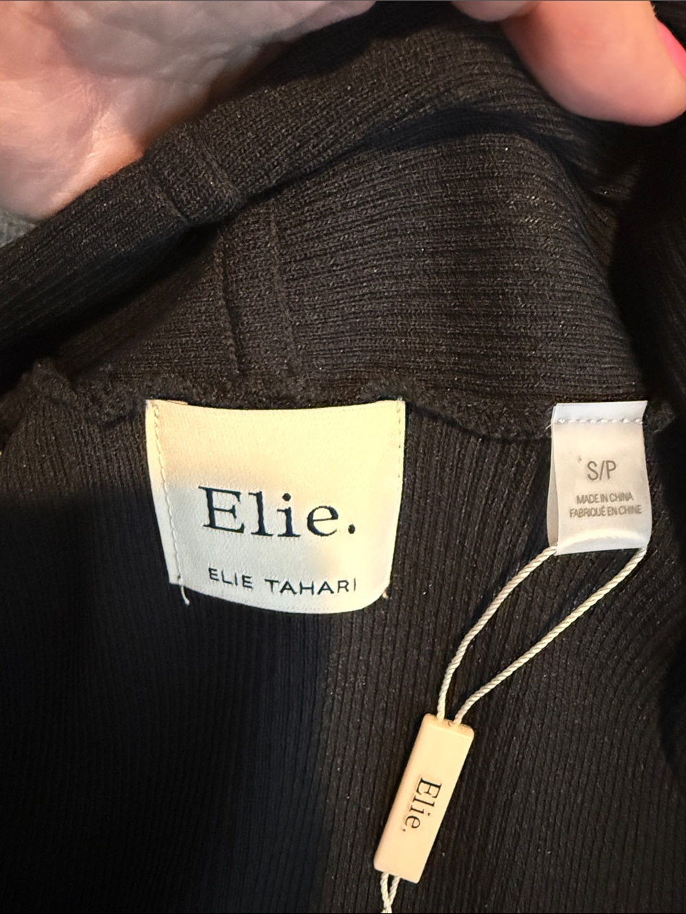 Elie Tahari Black Open Front Drape Knit Cardigan Small NWT - Picture 6 of 10